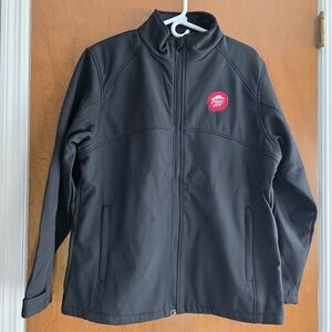 Pizza Hut Logo Employee Jacket Large Black Soft Shell IQ Apparel Full Zip 2011